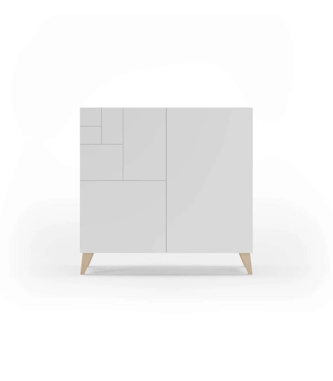 Recibidor zapatero modelo 512 acabado roble claro/blanco, 90x90x27 (alto x ancho x fondo)