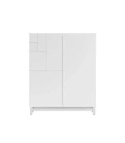 Recibidor zapatero modelo 515 acabado blanco, 90x112x27 (ancho x alto x fondo)