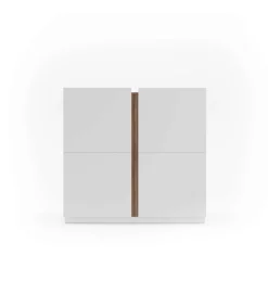 Recibidor zapatero modelo 516 acabado blanco/nogal claro, 90 x 95 x 35 (alto x ancho x fondo)