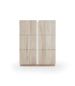 Recibidor zapatero modelo 517 acabado roble claro/blanco, 122 x 95 x 35 (alto x ancho x fondo)