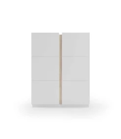 Recibidor zapatero modelo 517 acabado blanco/roble claro, 122 x 95 x 35 (alto x ancho x fondo)
