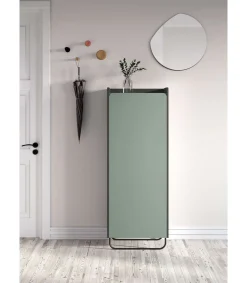 Recibidor zapatero 1 puerta Modelo 525 acabado grafito/verde. 133cm(alto) 50cm(ancho) 28cm(fondo).