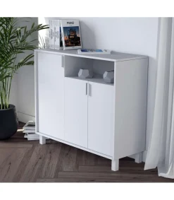 Recibidor zapatero 3 puertas Modelo 520 acabado blanco. 88 cm (alto) x 100 cm (ancho) x 37 cm (prof.)