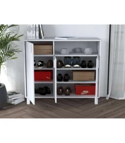 Recibidor zapatero 3 puertas Modelo 520 acabado blanco. 88 cm (alto) x 100 cm (ancho) x 37 cm (prof.)