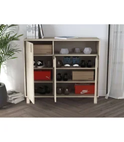 Recibidor zapatero 3 puertas Modelo 520 acabado roble claro. 88 cm (alto) x 100 cm (ancho) x 37 cm (prof.)