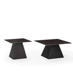 Set de 2 mesas de centro modelo Jana acabado negro, 43/48cm(alto) 80/60cm(ancho) 80/60m(fondo).