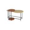 Set de 2 mesas de centro modelo Rolan acabado roble/terracota, 53.8cm(alto) 102.5cm(ancho) 65m(fondo).