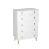 Sifonier Tokio con 5 Cajones en blanco. 119 cm(alto), 80 cm(ancho), 48 cm(fondo)