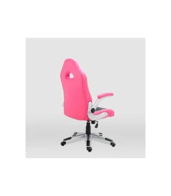 Silla de escritorio Victoria en rosa y negro. Alto: 112-120, Ancho: 70, Fondo: 51