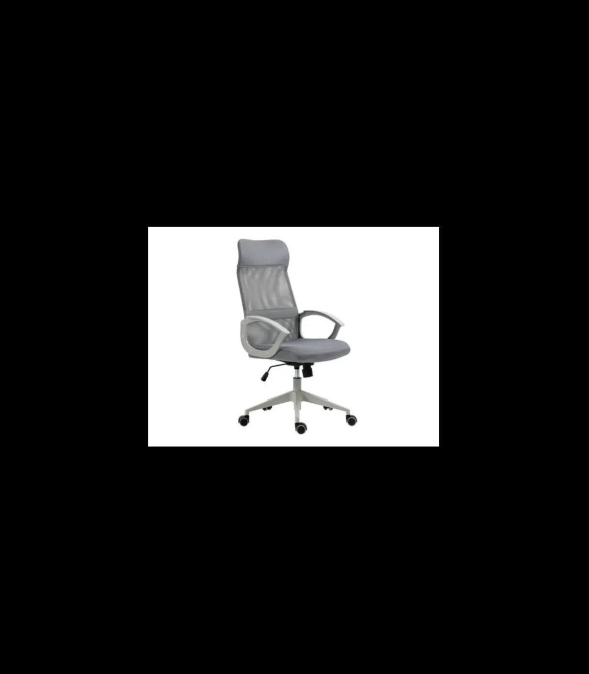 Silla de estudio con respaldo alto modelo Nueva Marsella acabado gris, 60cm(ancho ) 106-116cm(altura) 62cm(fondo)