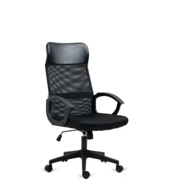 Silla de estudio con respaldo alto modelo Nueva Marsella acabado negro, 60cm(ancho ) 106-116cm(altura) 62cm(fondo)