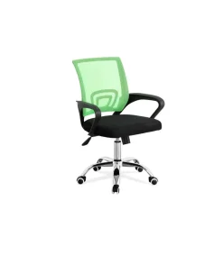 Silla de estudio juvenil Martina en verde y negro. Alto: 88-98, Ancho: 57, Fondo: 53.5