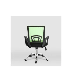 Silla de estudio juvenil Martina en verde y negro. Alto: 88-98, Ancho: 57, Fondo: 53.5