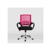 Silla de estudio juvenil Martina en rosa y negro. Alto: 88-98, Ancho: 57, Fondo: 53.5