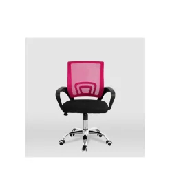 Silla de estudio juvenil Martina en rosa y negro. Alto: 88-98, Ancho: 57, Fondo: 53.5