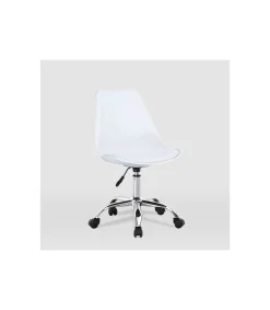 Silla de oficina Adriana acabado blanco. Alto: 85.5-100.5cm Ancho: 47.5cm Fondo: 54.5cm.