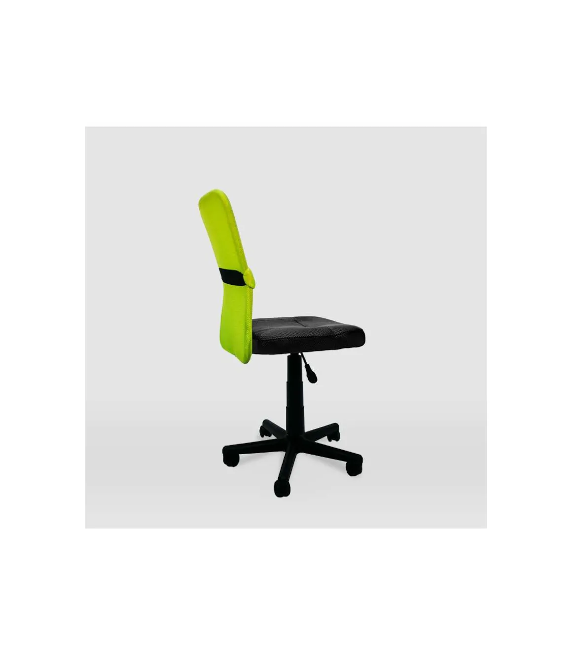 Silla de oficina Alba acabado negro/verde. Alto: 83.5-95.5cm Ancho: 55cm Fondo: 55cm.