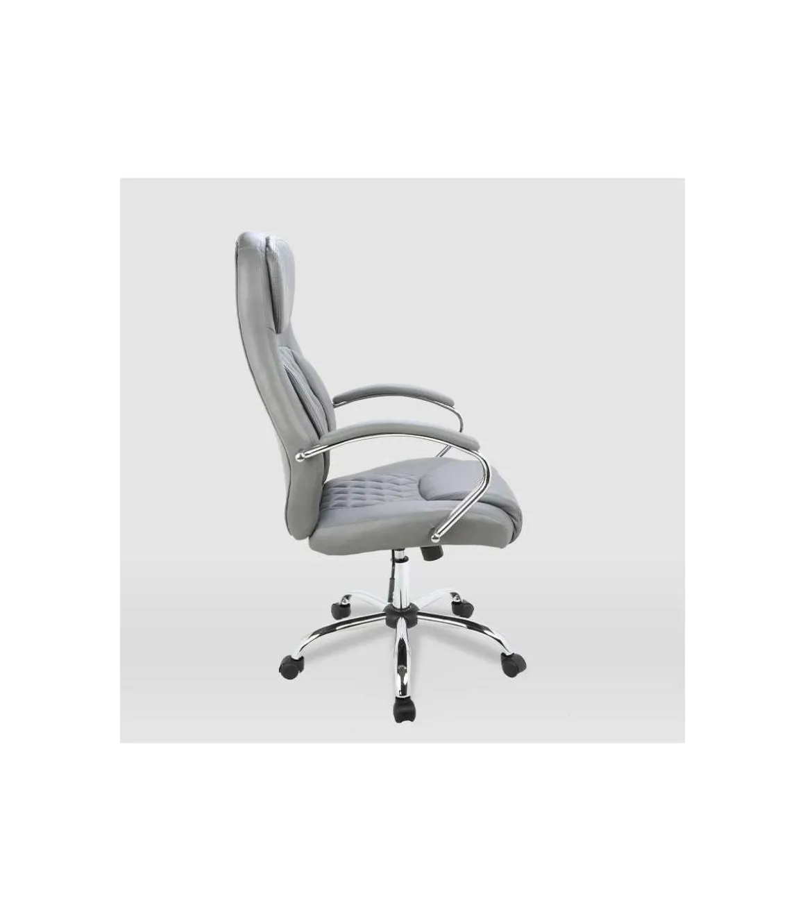 Silla de oficina Angela en gris. Alto: 115-125. Ancho: 62. Fondo: 69,5
