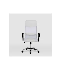 Silla de oficina Dafne acabado blanco. Alto: 112.5-122cm Ancho: 60cm Fondo: 49.5cm.