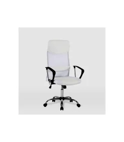 Silla de oficina Dafne acabado blanco. Alto: 112.5-122cm Ancho: 60cm Fondo: 49.5cm.