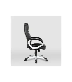 Silla de oficina Elisabeth en piel sintética negra. Alto: 115.5/125.5cm Ancho: 64.5cm Fondo: 70.5cm.