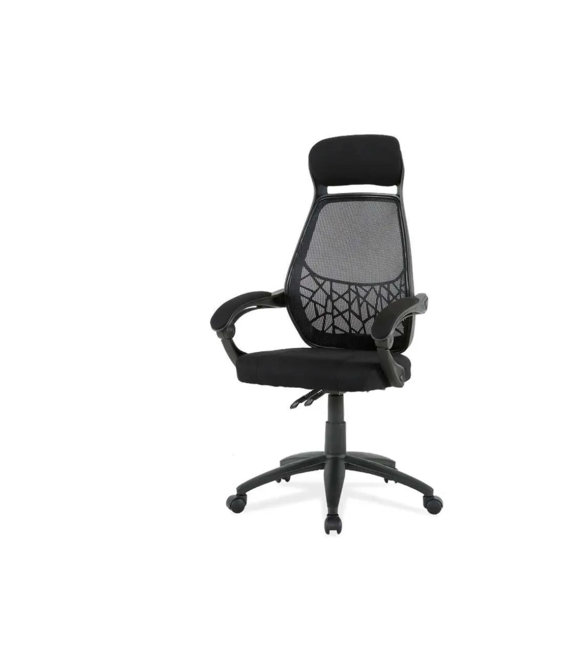 Silla de oficina Erika en negro. Alto: 114,5-122,5, Ancho: 62, Fondo: 58.