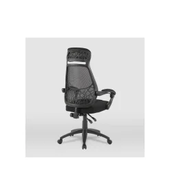 Silla de oficina Erika en negro. Alto: 114,5-122,5, Ancho: 62, Fondo: 58.