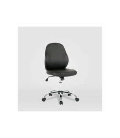 Silla de oficina Estela en piel sintética negra. Alto: 90.5-100.5cm Ancho: 45, Fondo: 56.