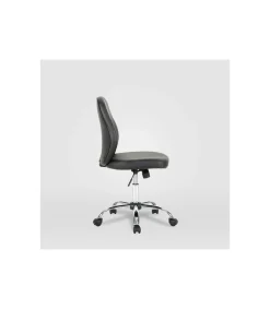 Silla de oficina Estela en piel sintética negra. Alto: 90.5-100.5cm Ancho: 45, Fondo: 56.