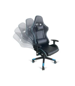 Silla de oficina gaming modelo Matrix altura regulable acabado negro/azul. 70cm(ancho ) 125/135cm(altura) 65cm(fondo)
