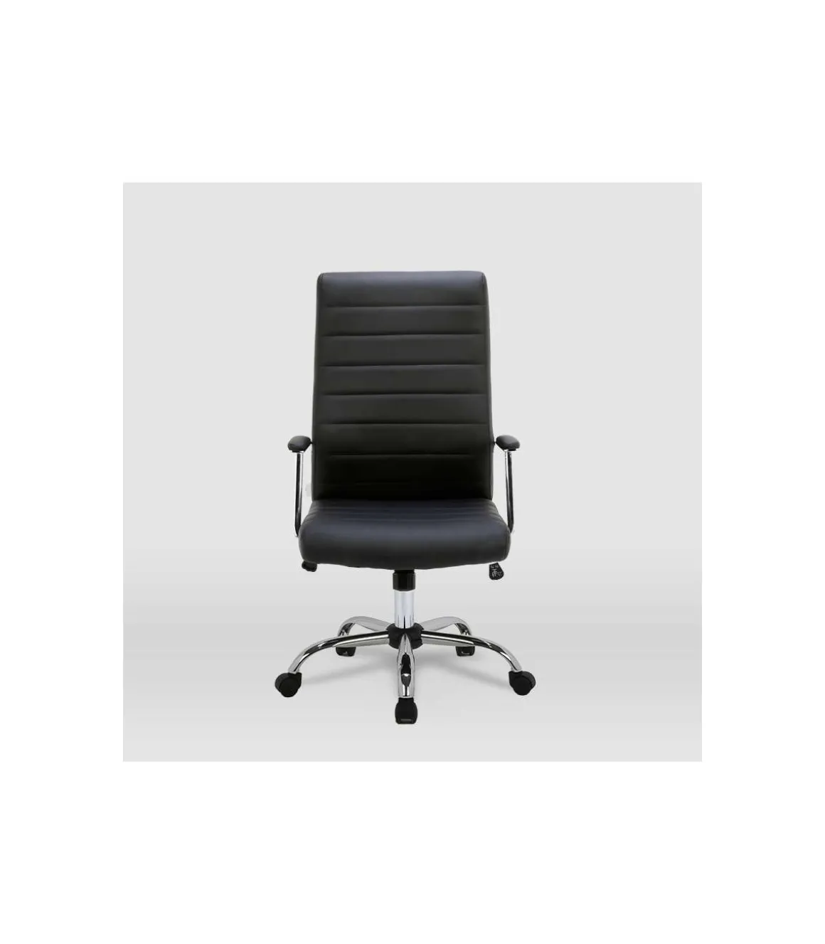 Silla de oficina Lara acabado negro. Alto: 107/117cm Ancho: 57.5cm Fondo: 60.5cm.