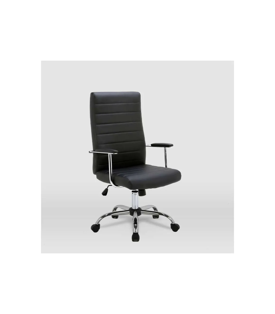 Silla de oficina Lara acabado negro. Alto: 107/117cm Ancho: 57.5cm Fondo: 60.5cm.