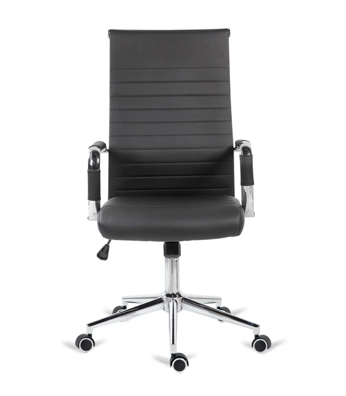 Silla de oficina Louvre altura regulable acabado en polipiel negro. 54m(ancho ) 102/112cm(altura) 61cm(fondo)