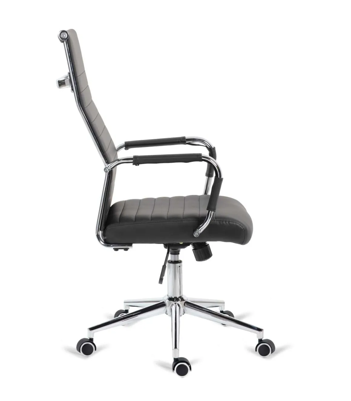 Silla de oficina Louvre altura regulable acabado en polipiel negro. 54m(ancho ) 102/112cm(altura) 61cm(fondo)