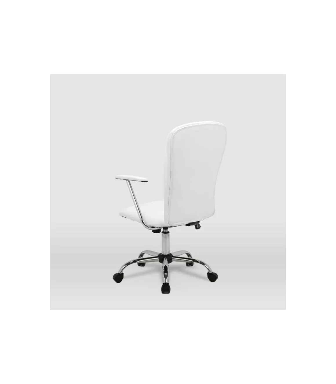 Silla de oficina Magali acabado blanco. Alto: 98.5/107.5cm Ancho: 56cm Fondo: 59cm.