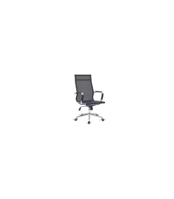 Silla de oficina Niza alta con malla, altura regulable acabado en negro. 54cm(ancho ) 101/108cm(altura) 108cm(fondo)
