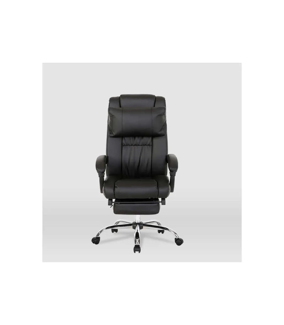 Silla de oficina Samanta en piel sintética negra. Alto: 118/125.5cm Ancho: 63.5cm Fondo: 64cm.