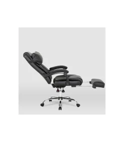 Silla de oficina Samanta en piel sintética negra. Alto: 118/125.5cm Ancho: 63.5cm Fondo: 64cm.