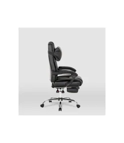 Silla de oficina Samanta en piel sintética negra. Alto: 118/125.5cm Ancho: 63.5cm Fondo: 64cm.