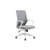 Silla despacho de diseño moderno giratoria elevable acabado gris/blanco, 92-105 cm(alto)58 cm(ancho)50 cm(largo)