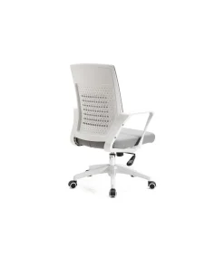Silla despacho de diseño moderno giratoria elevable acabado gris/blanco, 92-105 cm(alto)58 cm(ancho)50 cm(largo)