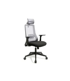 Silla despacho giratoria elevable acabado negro/gris 65 cm(ancho) 113-121 cm(altura) 57 cm(fondo)
