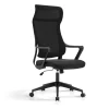 Silla despacho giratoria elevable con reposacabezas acabado negro, 67m(ancho) 117/127cm(altura) 69cm(fondo)