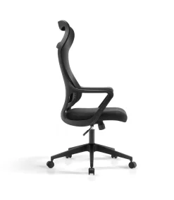 Silla despacho giratoria elevable con reposacabezas acabado negro, 67m(ancho) 117/127cm(altura) 69cm(fondo)
