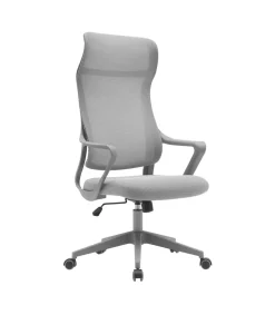 Silla despacho giratoria elevable con reposacabezas acabado gris, 67m(ancho) 117/127cm(altura) 69cm(fondo)