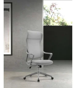 Silla despacho giratoria elevable con reposacabezas acabado gris, 67m(ancho) 117/127cm(altura) 69cm(fondo)
