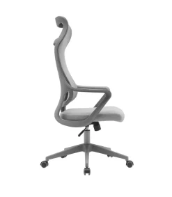 Silla despacho giratoria elevable con reposacabezas acabado gris, 67m(ancho) 117/127cm(altura) 69cm(fondo)