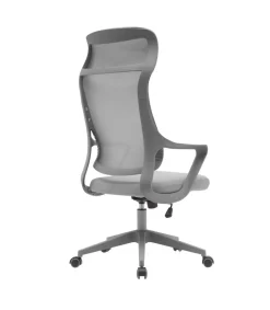 Silla despacho giratoria elevable con reposacabezas acabado gris, 67m(ancho) 117/127cm(altura) 69cm(fondo)
