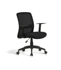Silla despacho giratoria elevable acabado negro, 61m(ancho) 87/94cm(altura) 59cm(fondo)