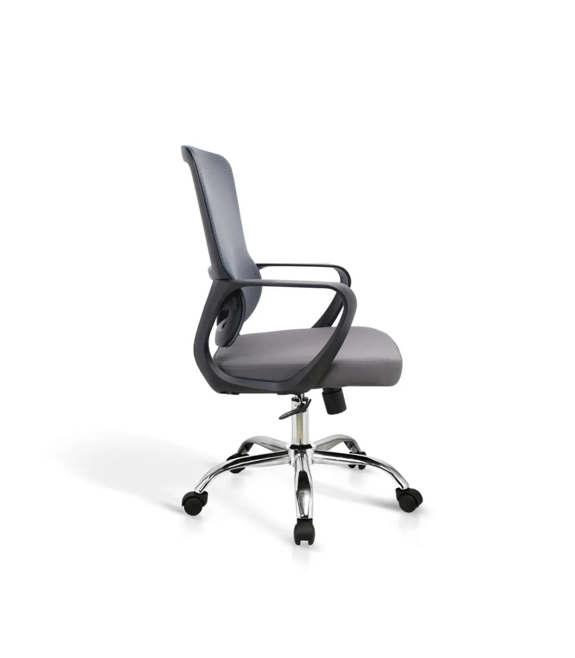 Silla despacho giratoria elevable acabado gris, 60m(ancho) 100/110cm(altura) 61cm(fondo)